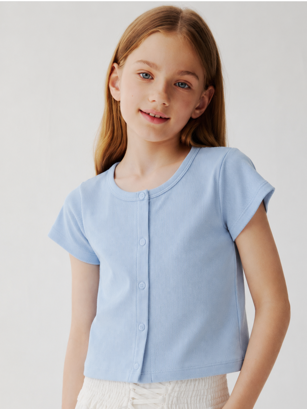 Bayside Rib Button Top