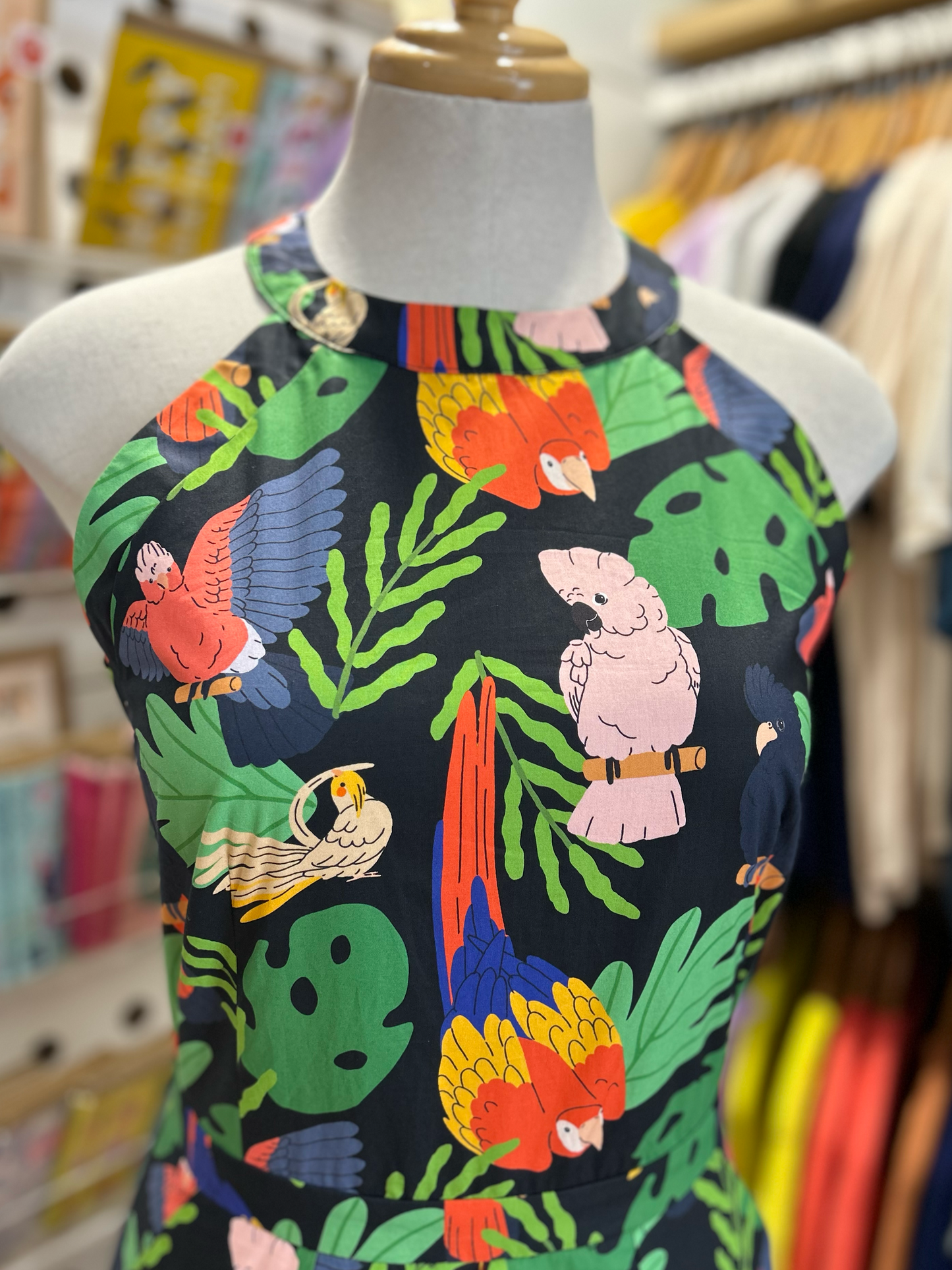 Find Me Under The Palm Dress - parrot