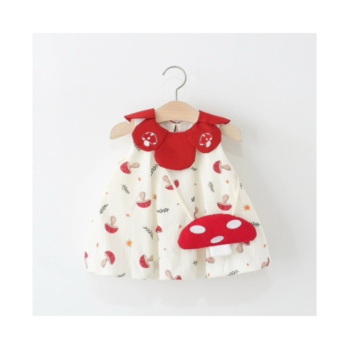 Mushroom Meadow Dress with Detachable Toadstool
