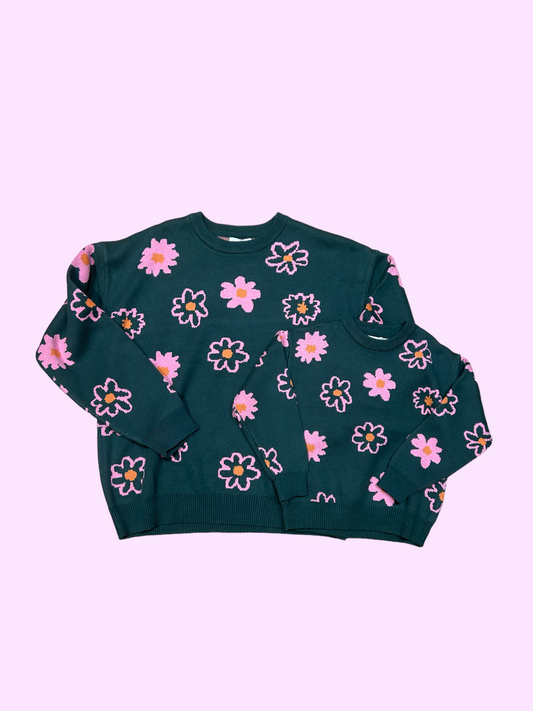 Bloomed Flower Knit Pullover