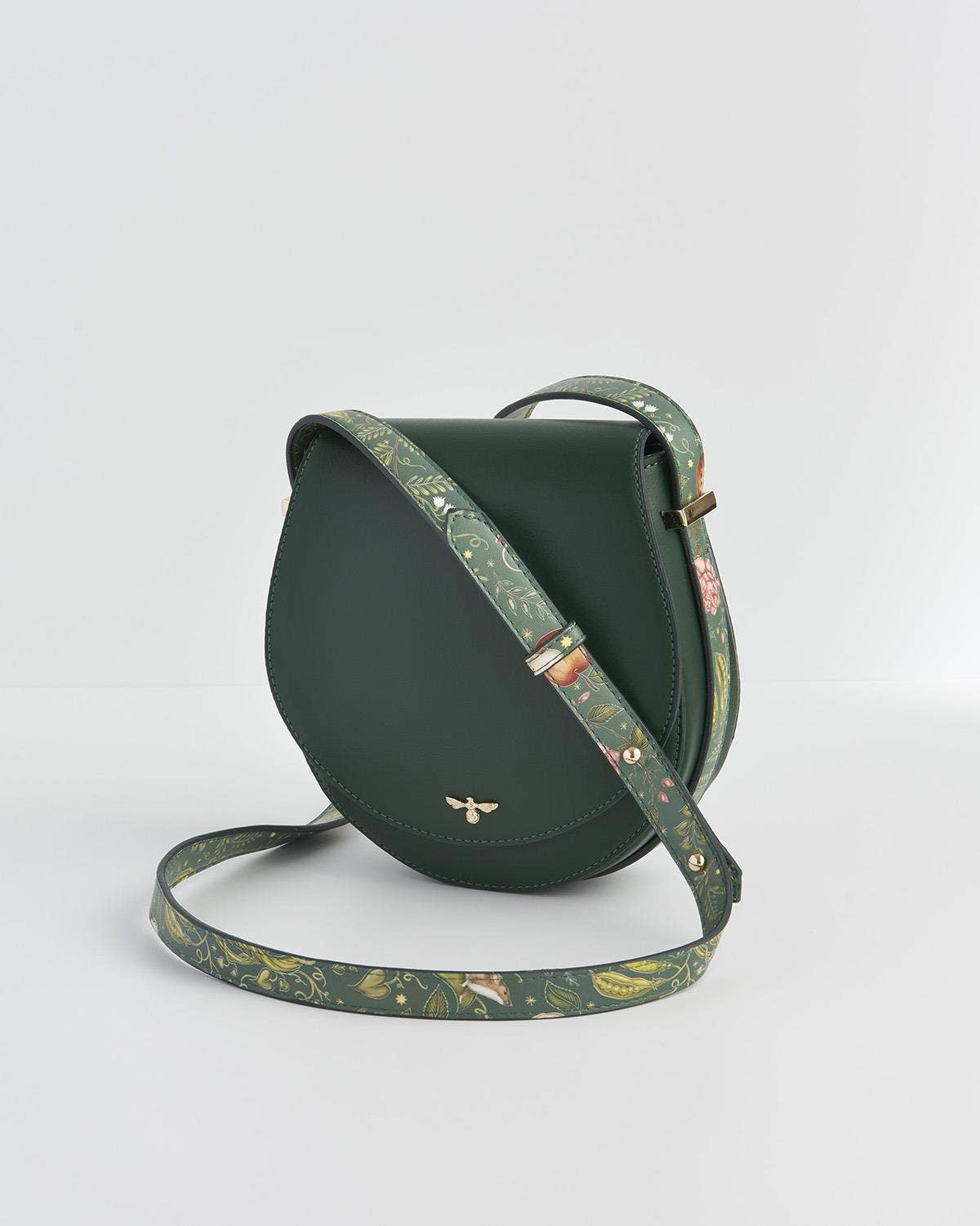 FABLE Into the Woods Green Saddle Purse