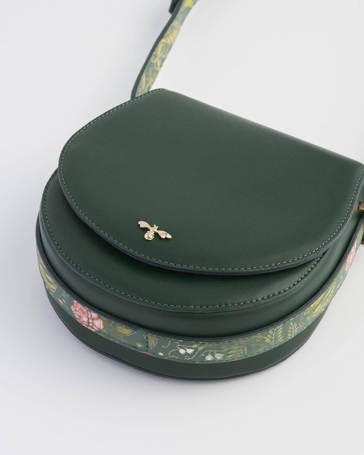FABLE Into the Woods Green Saddle Purse