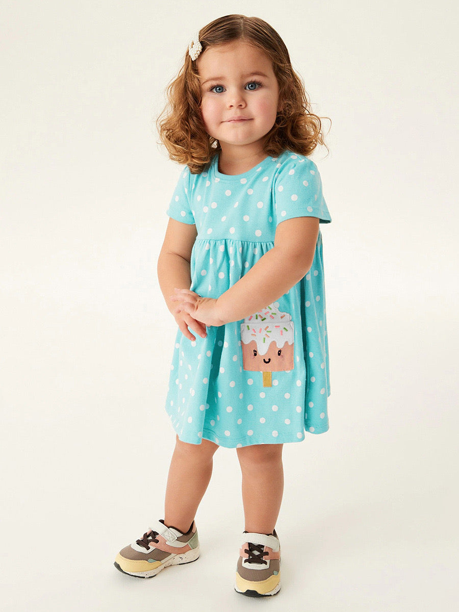 Ice Cream polkadot kids Dress