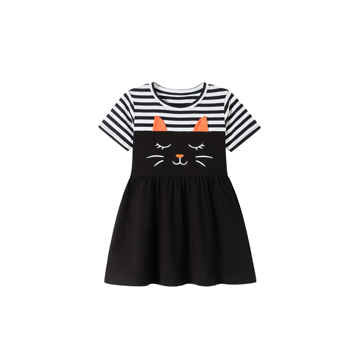 Midnight Kitty Stripe Dress