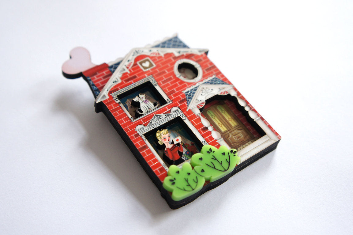 Valentine's House Brooch by Laliblue