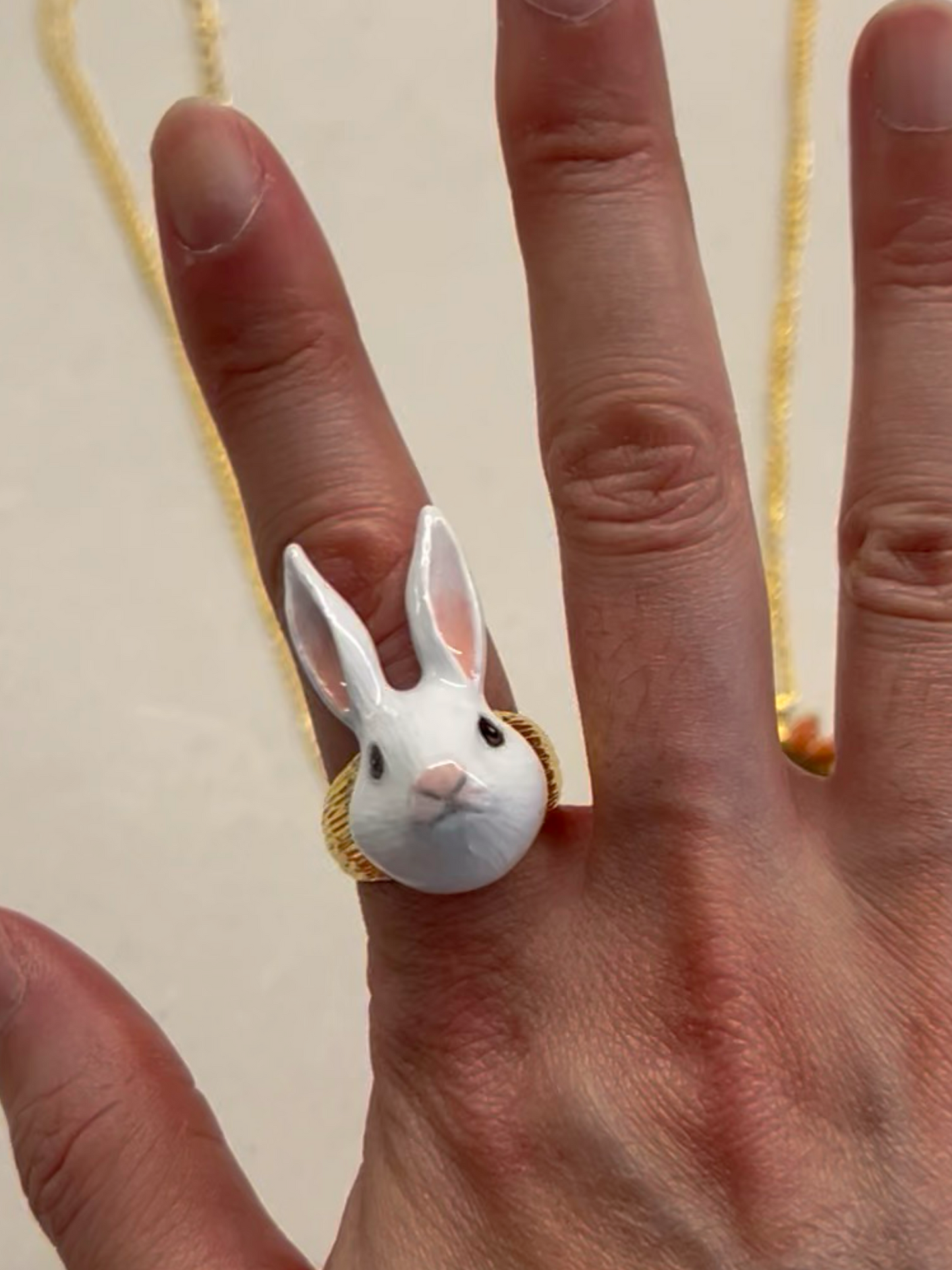 Handmade Bunny Carrot Ring and Necklace