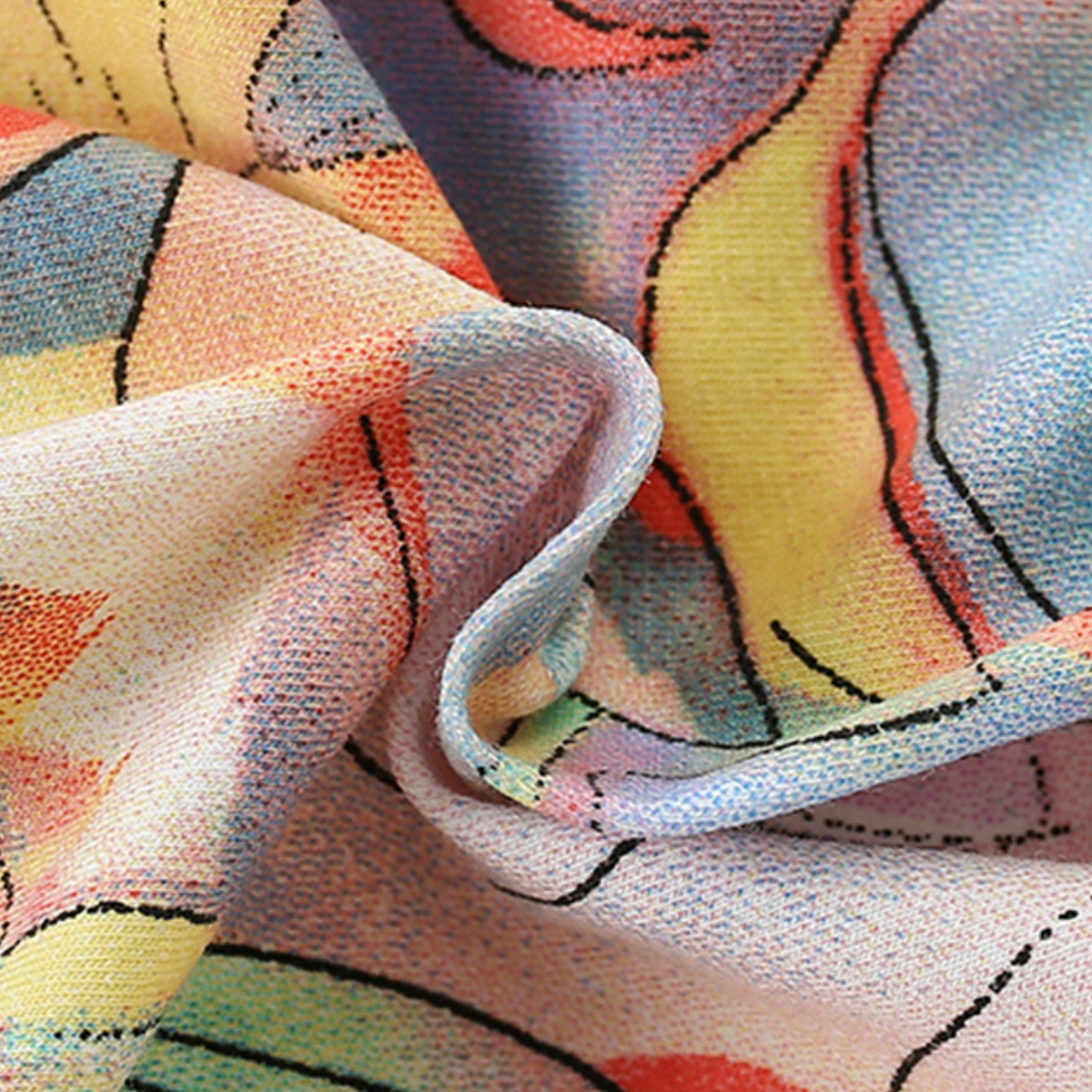 Multicolour Abstract Butterfly Dress