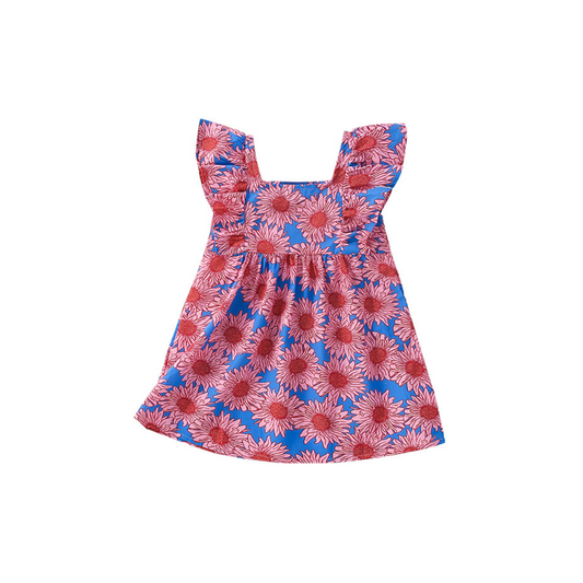 Pink and Blue Sunflower Dress