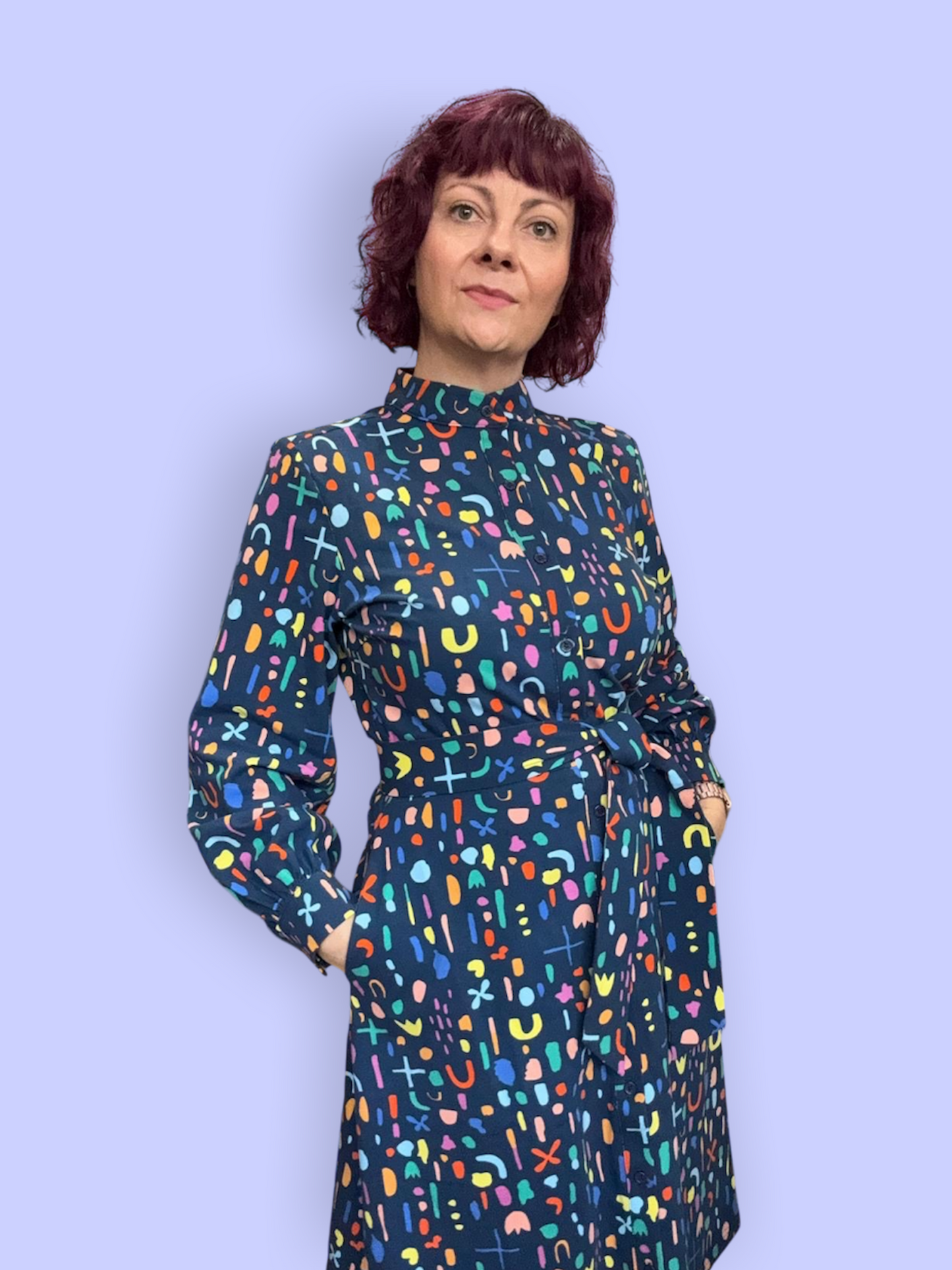 Naomi Cotton Jersey Shirt Dress - Abstract