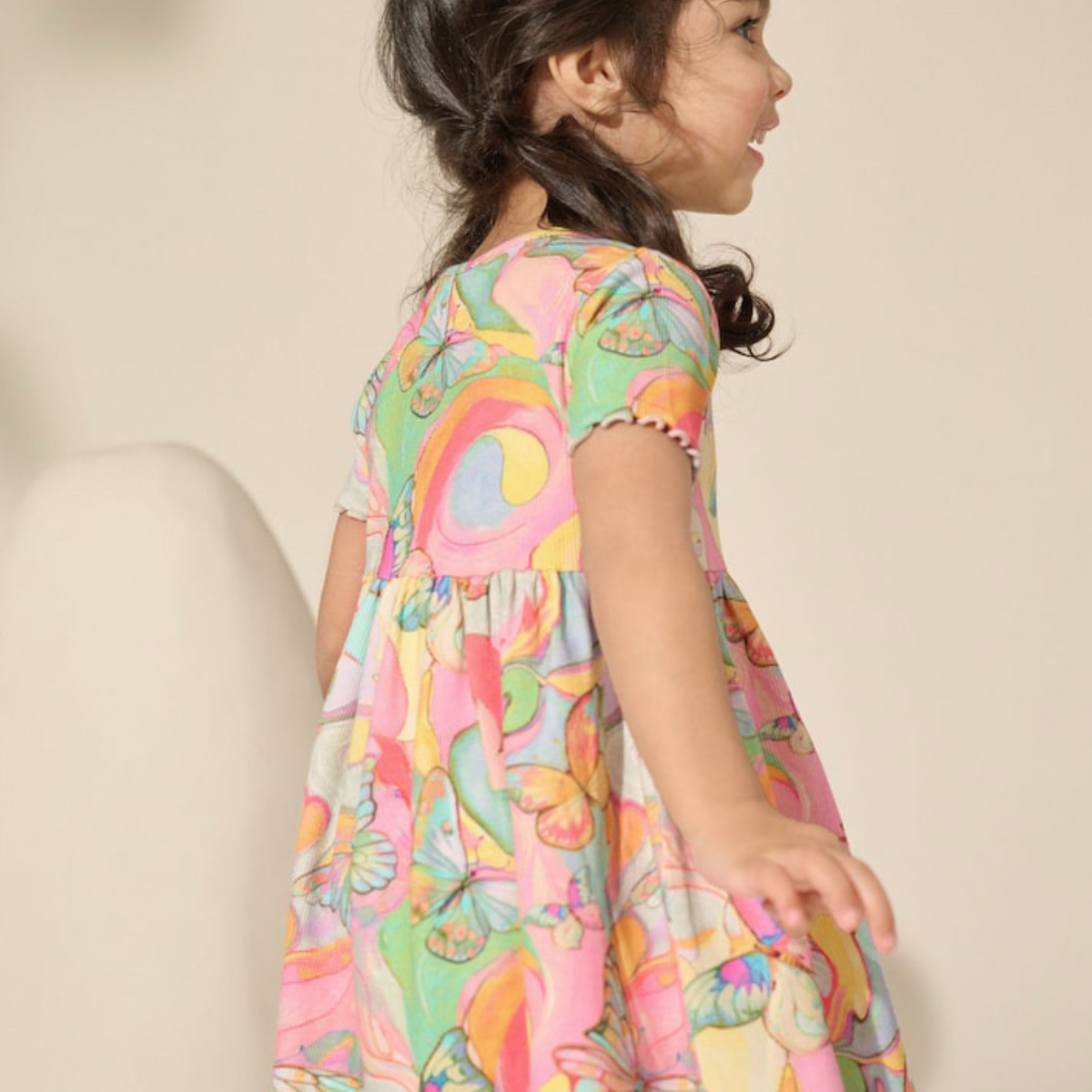 Multicolour Abstract Butterfly Dress