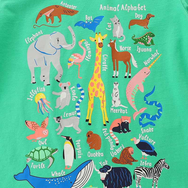 Animal Alphabet kids tee