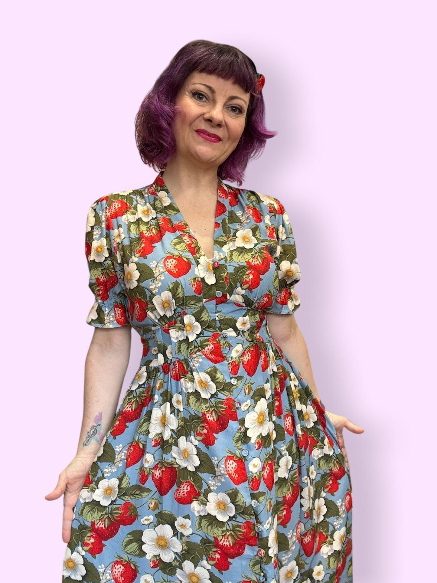 Phoebe Dress - Vintage Strawberry