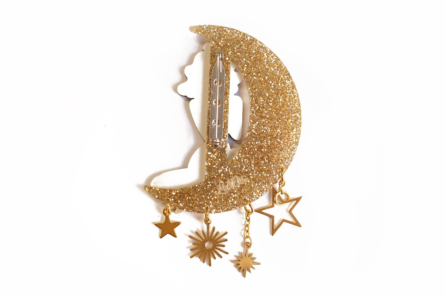 Laliblue Singer Sitting on the Moon Brooch