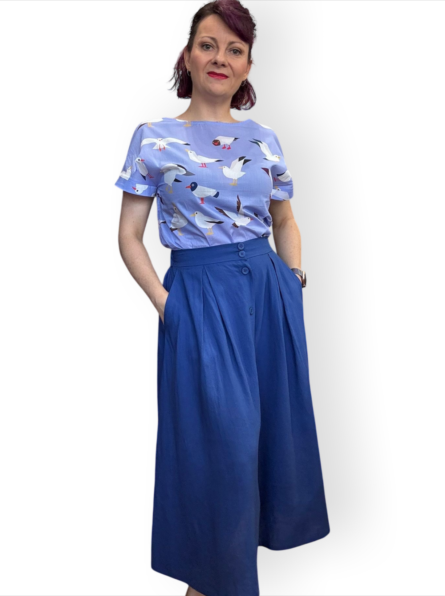 Ashley Skirt Linen cotton - Blue