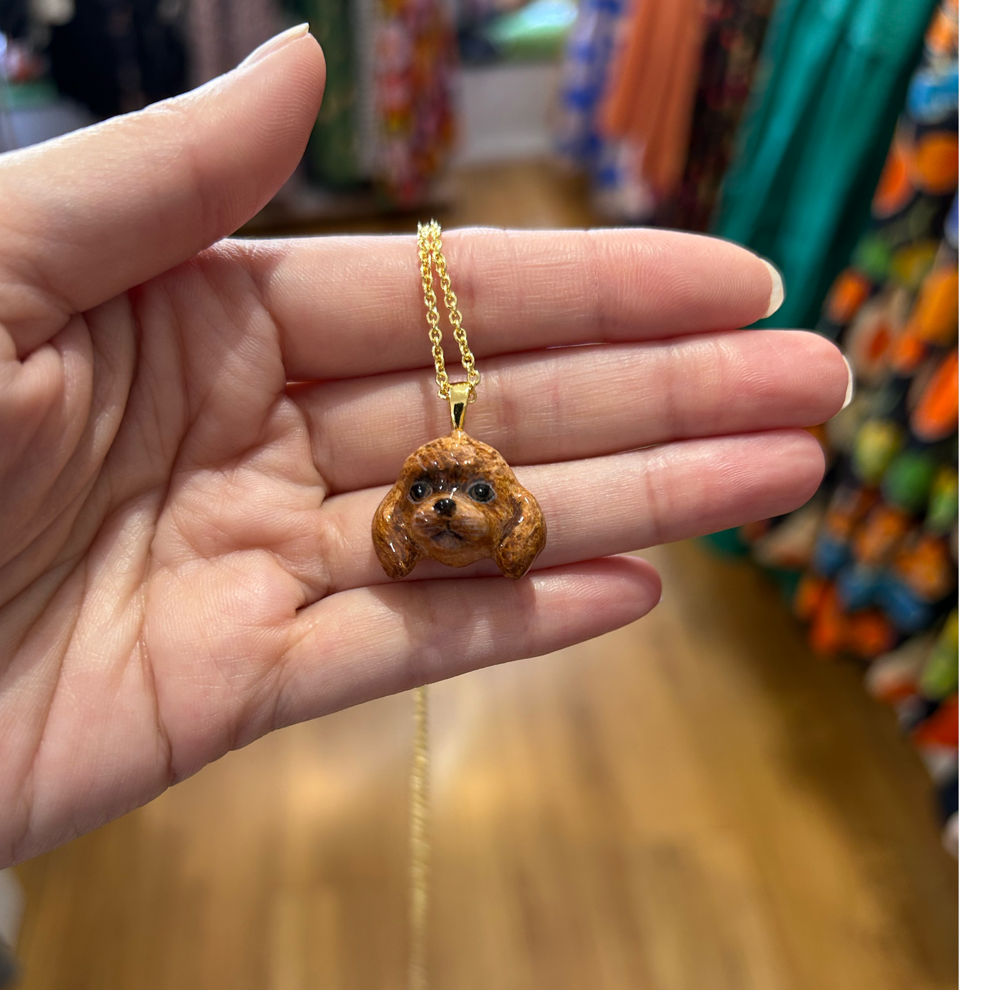 Poodle Handmade Gold plated Necklace
