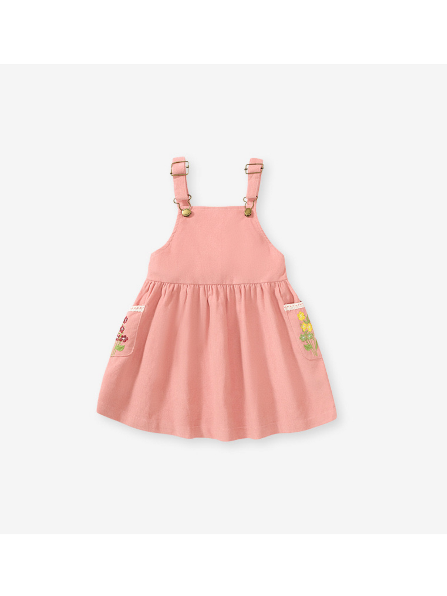 Floral pullover & Floral pink overalls dress with Pockets