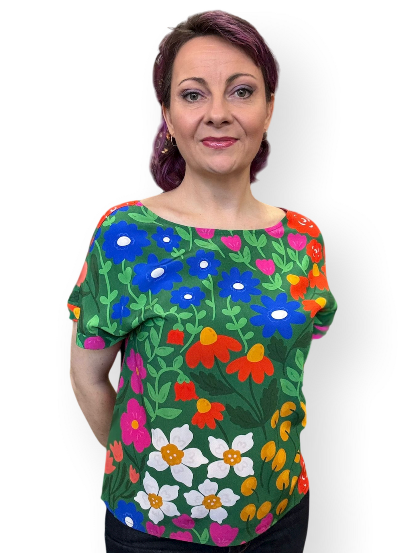 Freya Top - colourful meadow