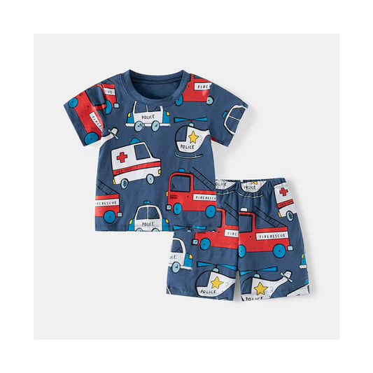Rescue Vehicle tshirt and shorts play Set