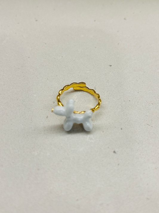 Handmade balloon dog ring
