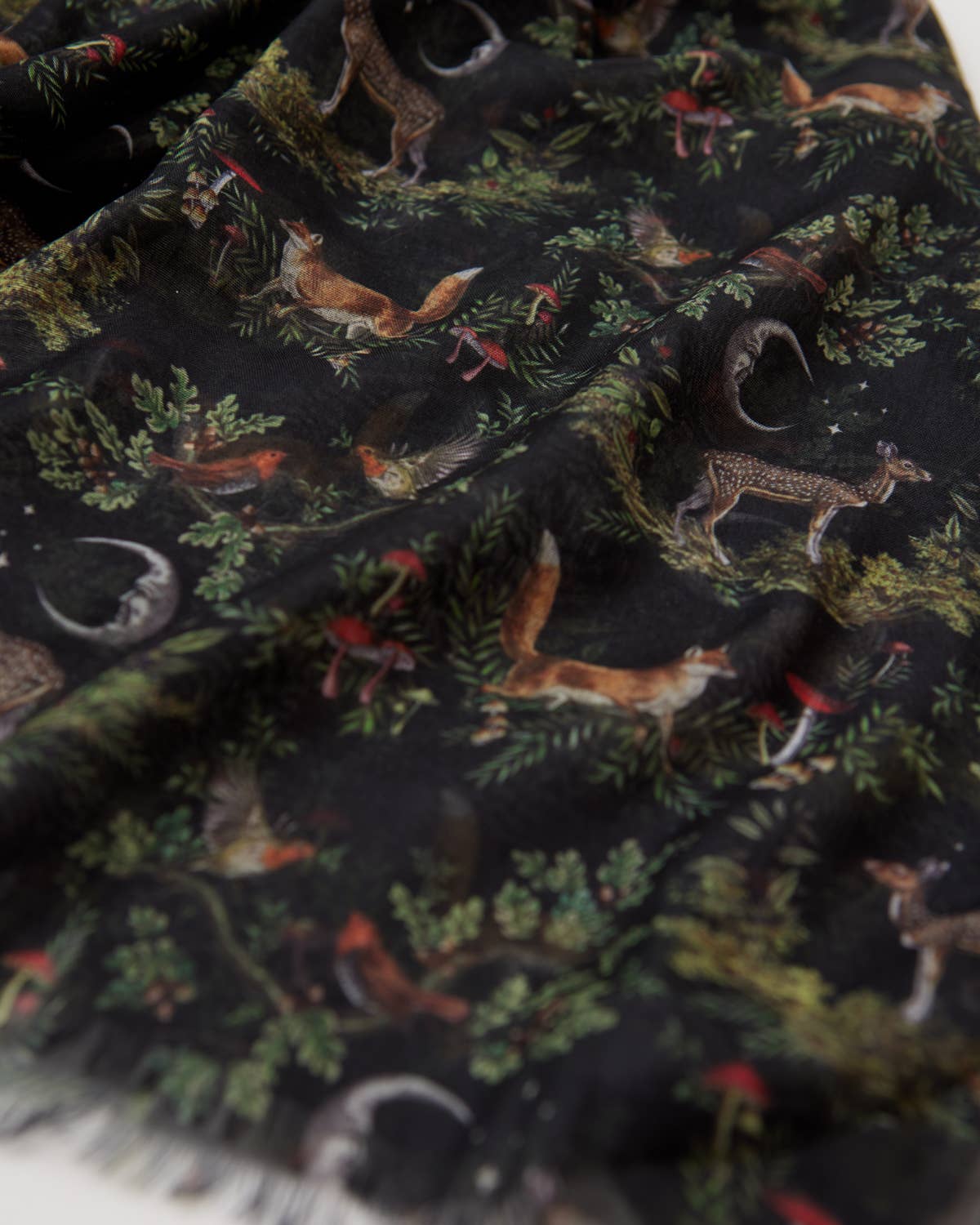 A Night's Tale - Midnight Woodland Scene - Lightweight Scarf