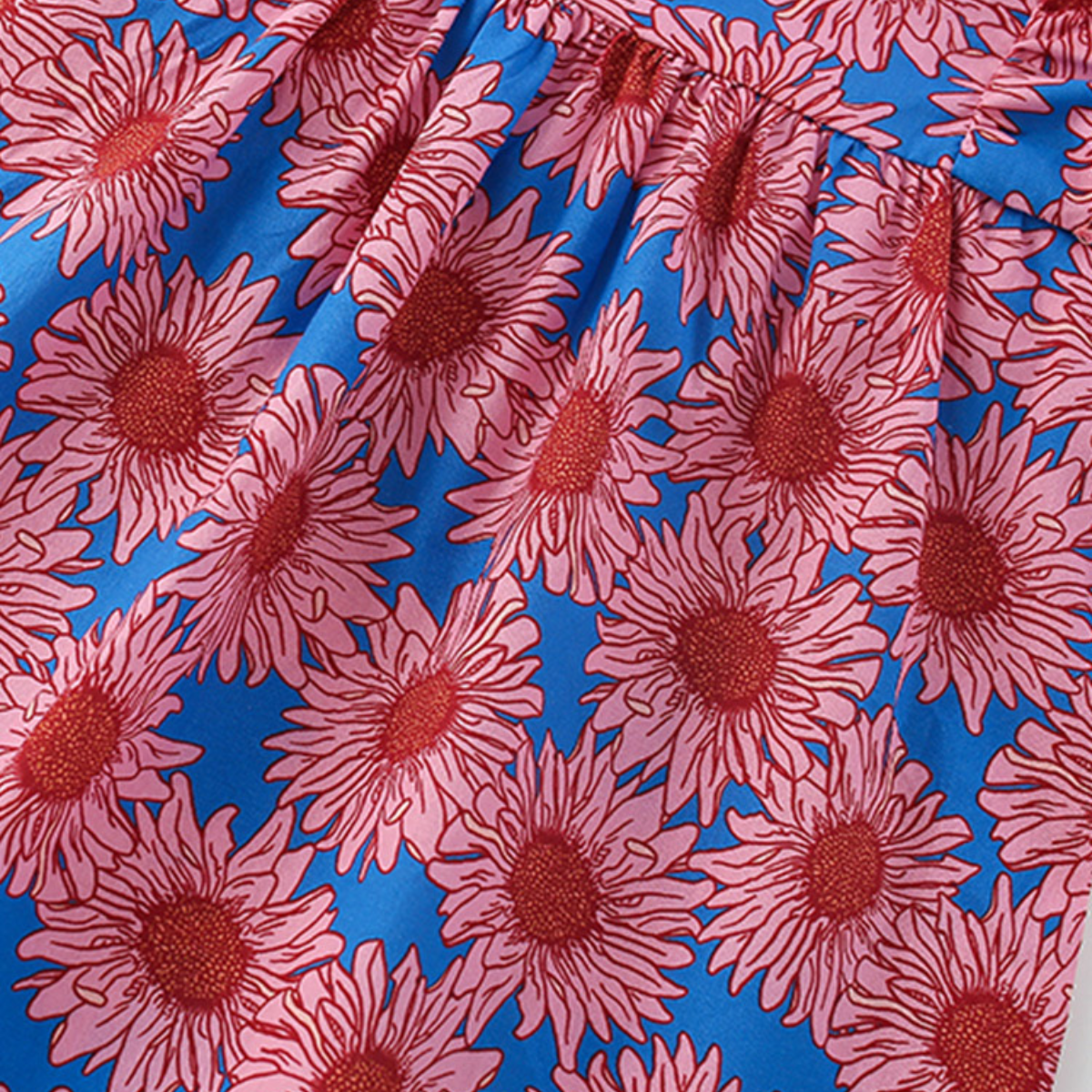 Pink and Blue Sunflower Dress