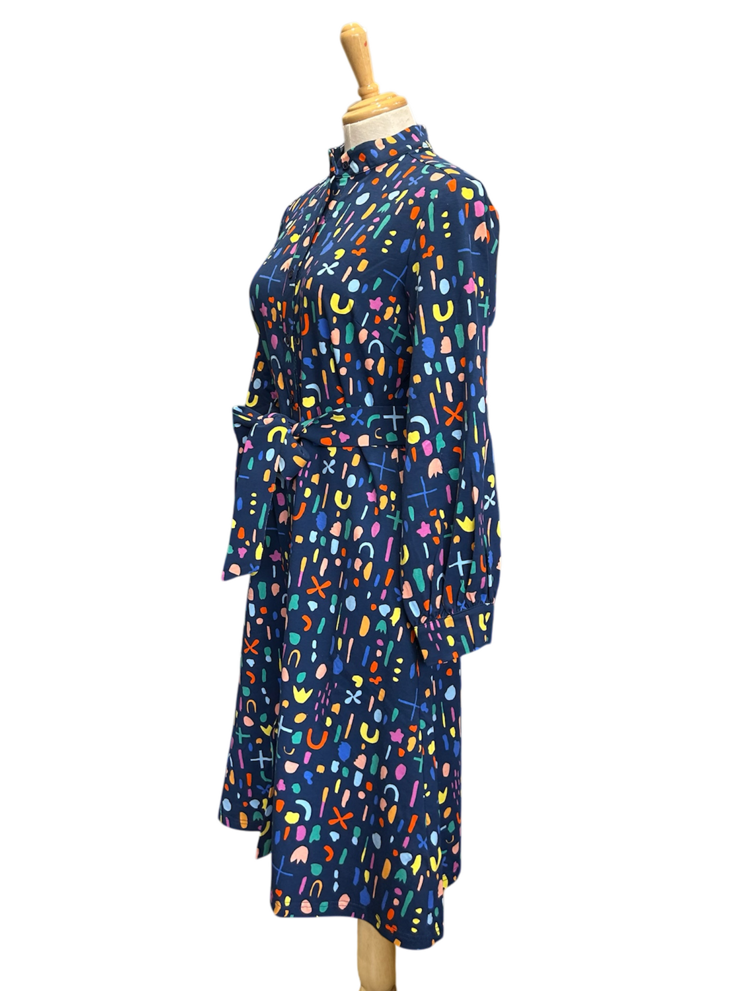 Naomi Cotton Jersey Shirt Dress - Abstract