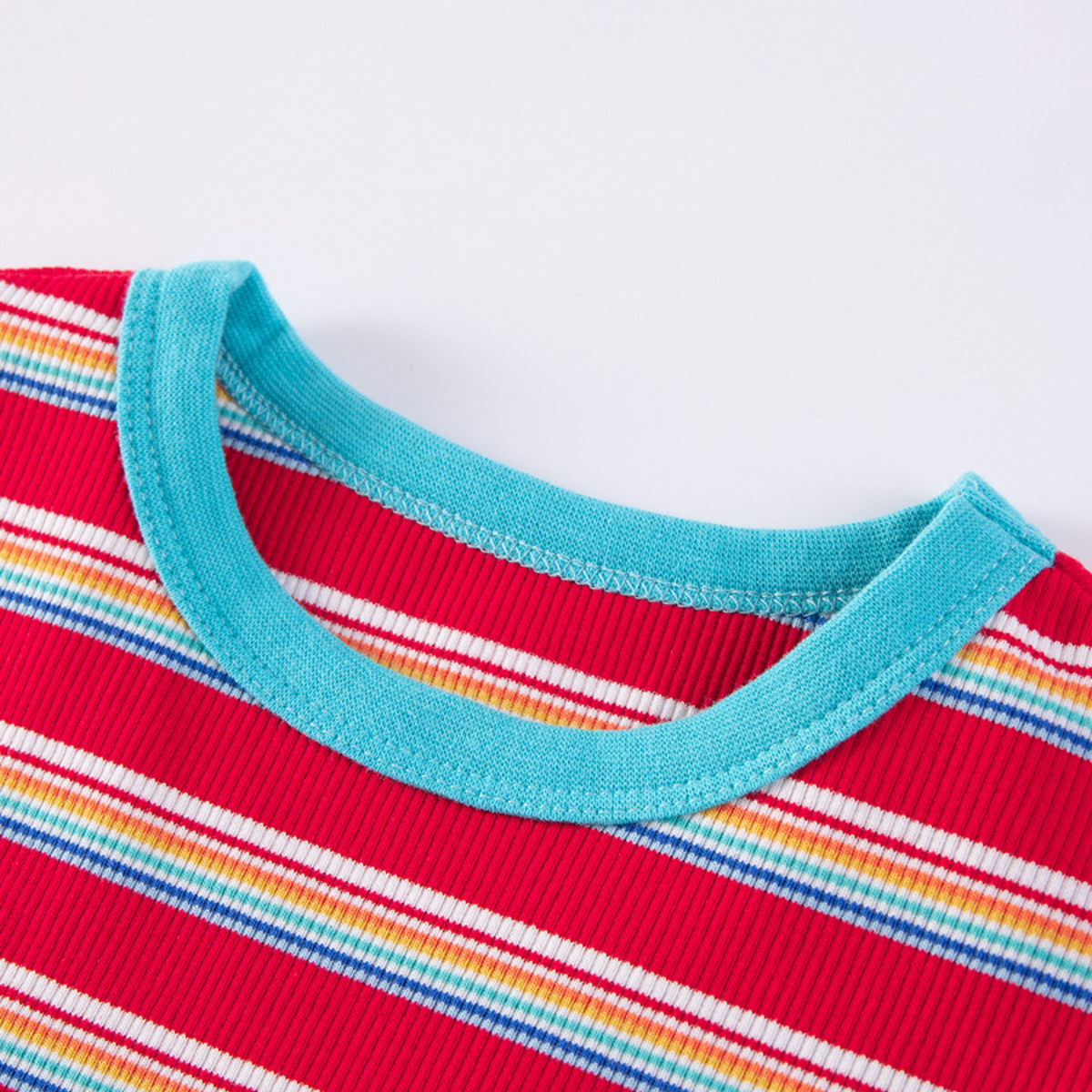Colour Block Overall and stripe tee Set