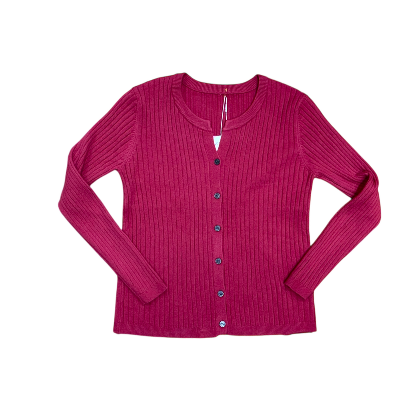 Round Neck Ribbed Cardigan