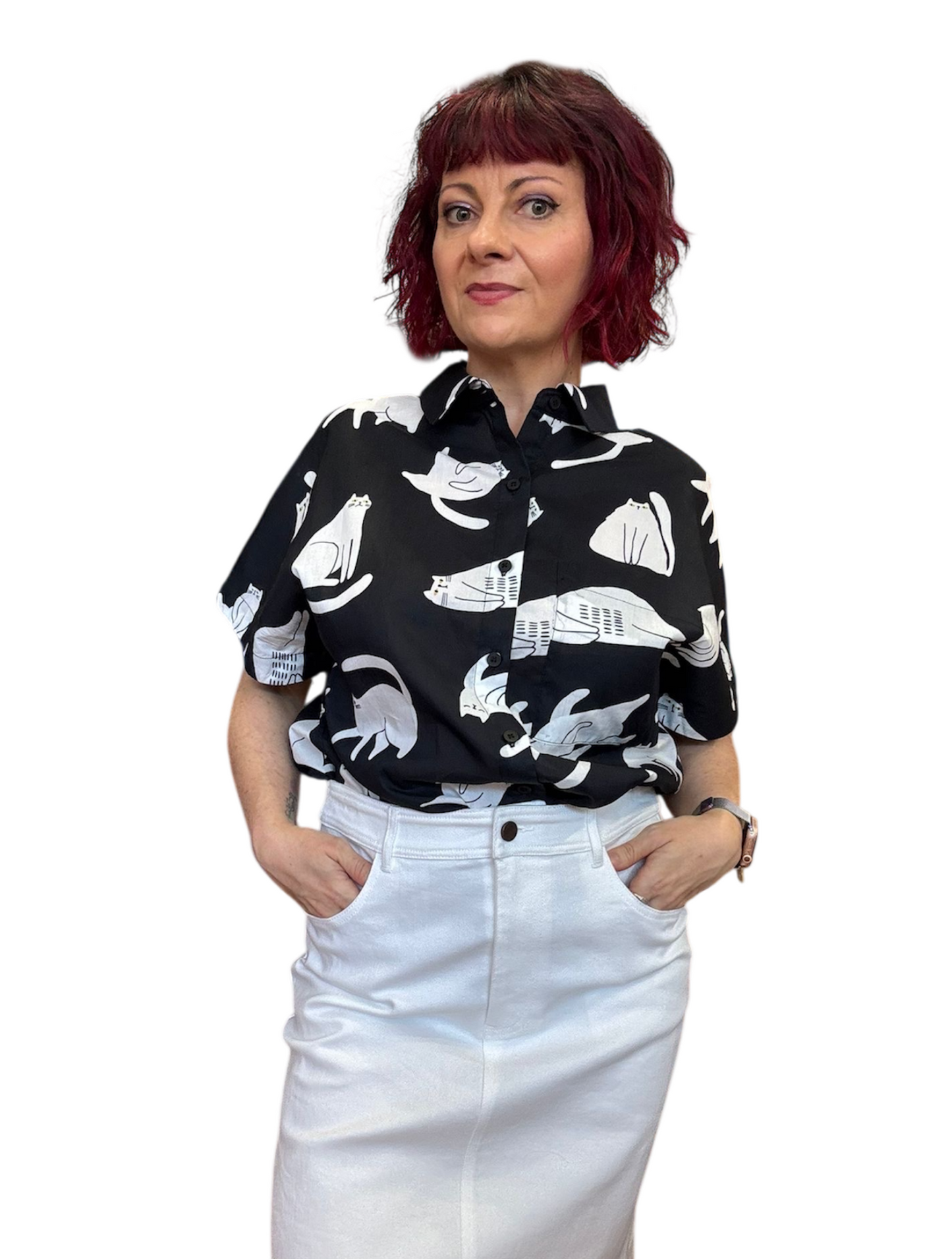 Jess Collar Shirt - Cat