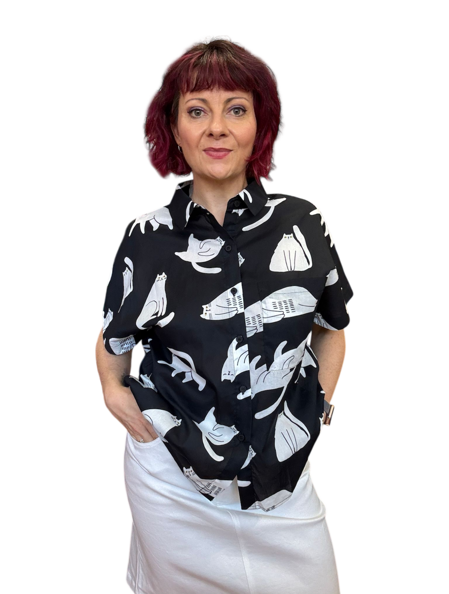 Jess Collar Shirt - Cat