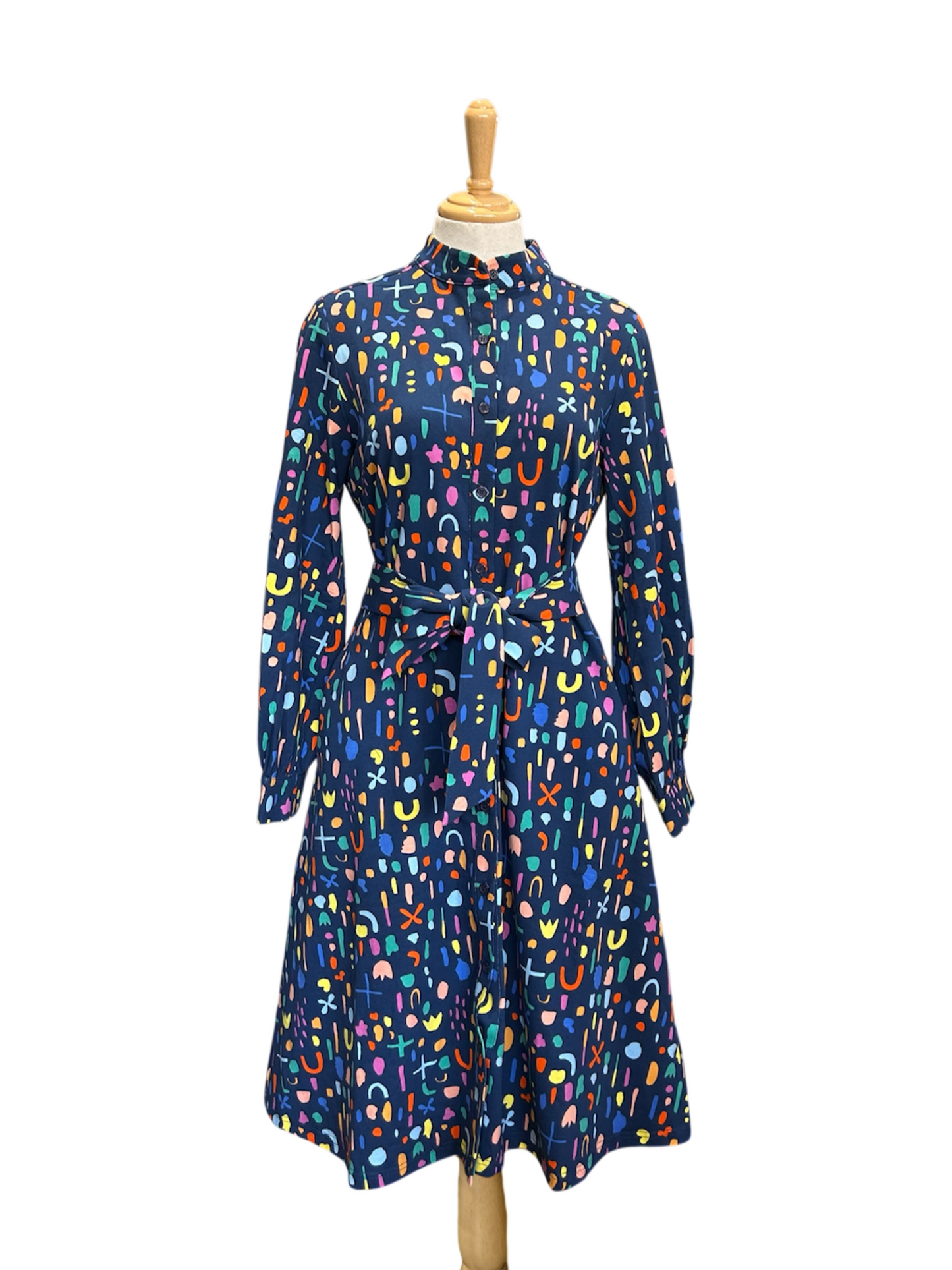 Naomi Cotton Jersey Shirt Dress - Abstract