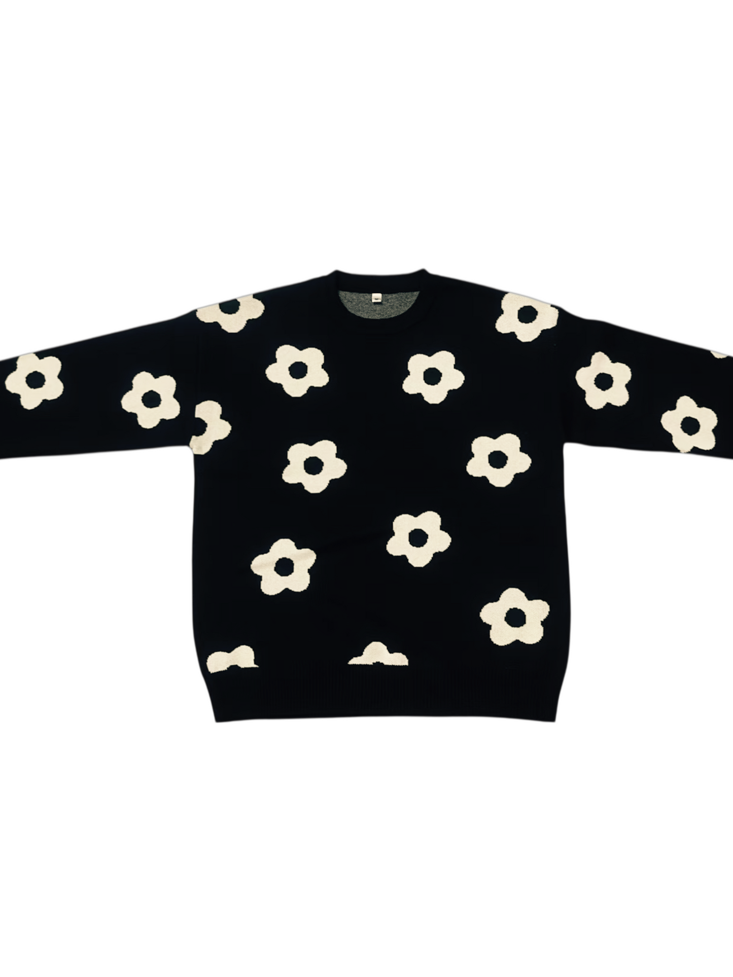 Midnight Bloom – 100% Cotton Knit Pullover
