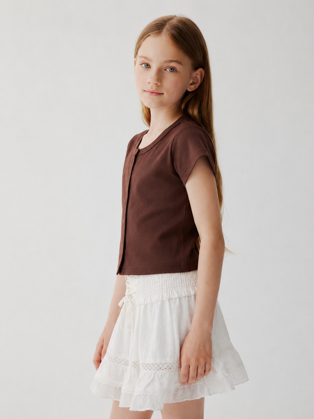 Bayside Rib Button Top