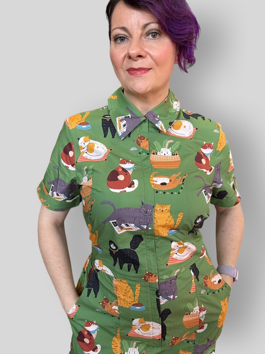 Claire Jumpsuit - funny cat