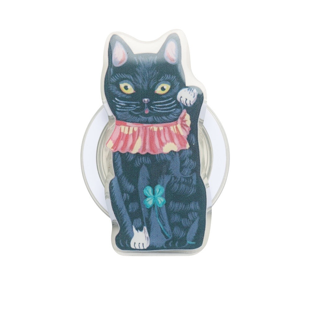 Nathalie Lete Phone grip Lucky cat-BK