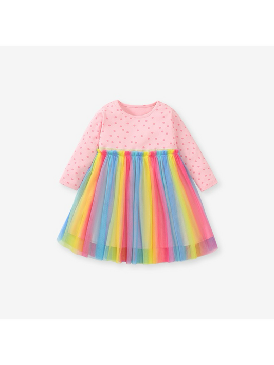 Rainbow Polkadot Tutu Dress