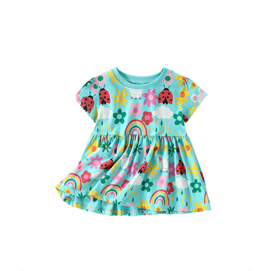 Ladybug, Rainbow and Flowers  Dress