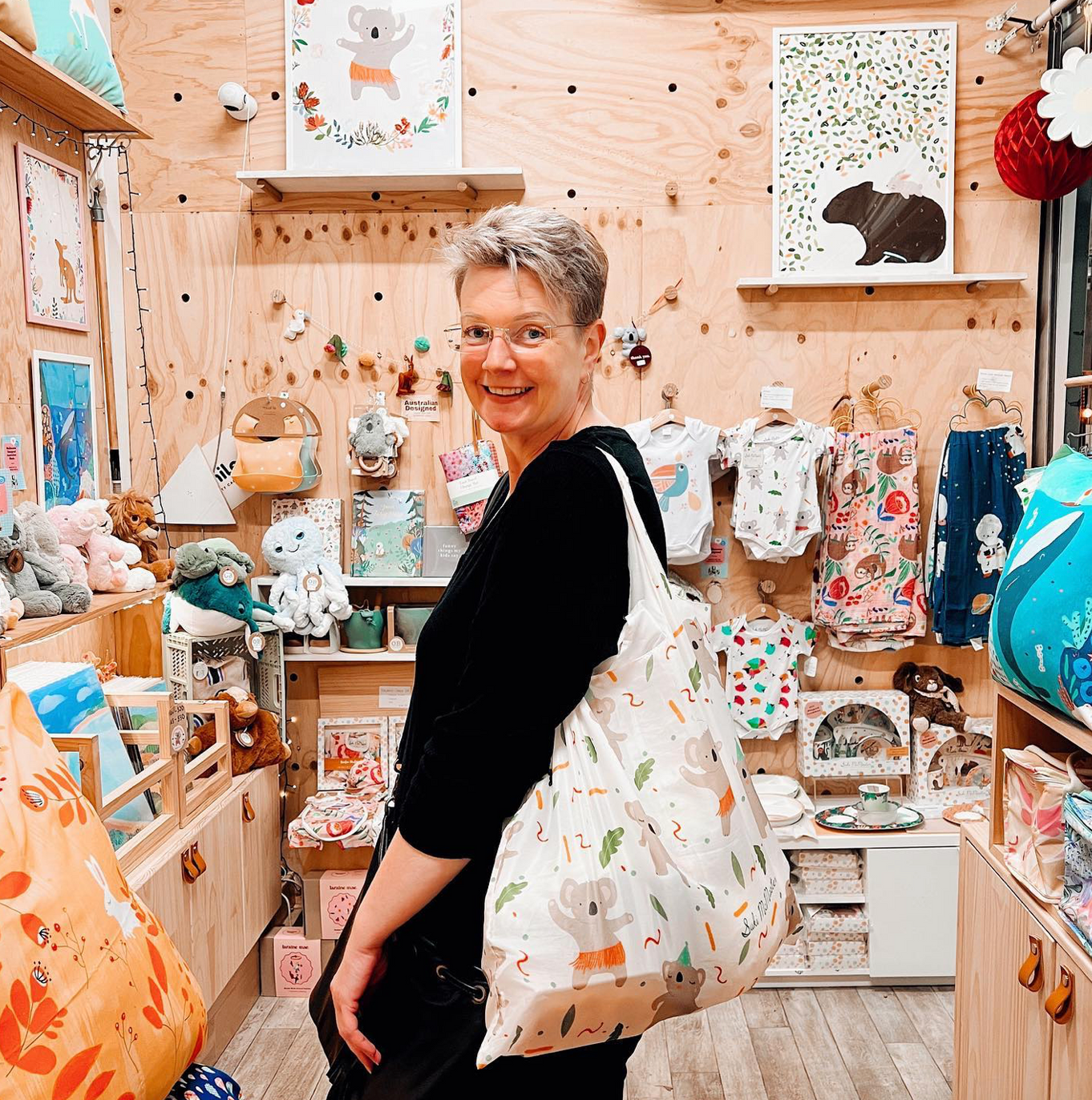 Reusable Shopping Bag - Dancing Koala Eco Tote by Suki McMaster