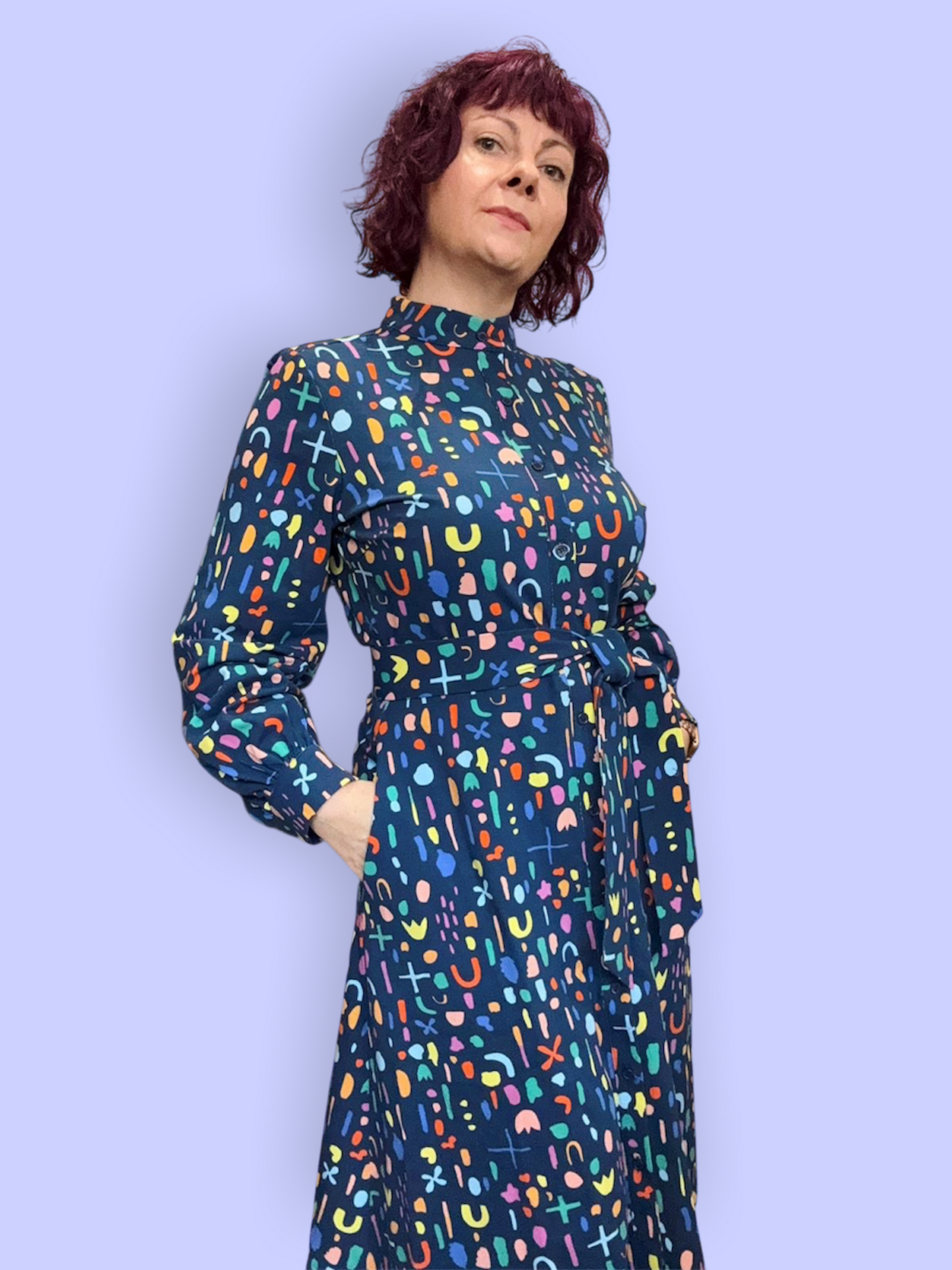 Naomi Cotton Jersey Shirt Dress - Abstract
