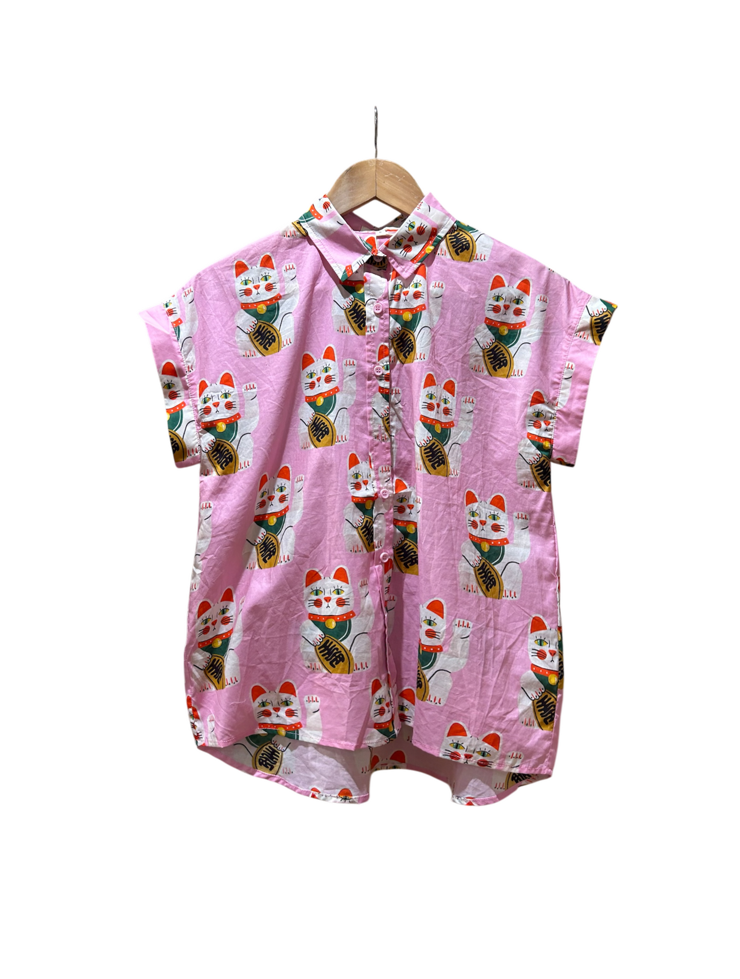 Essential collar shirt - lucky cat