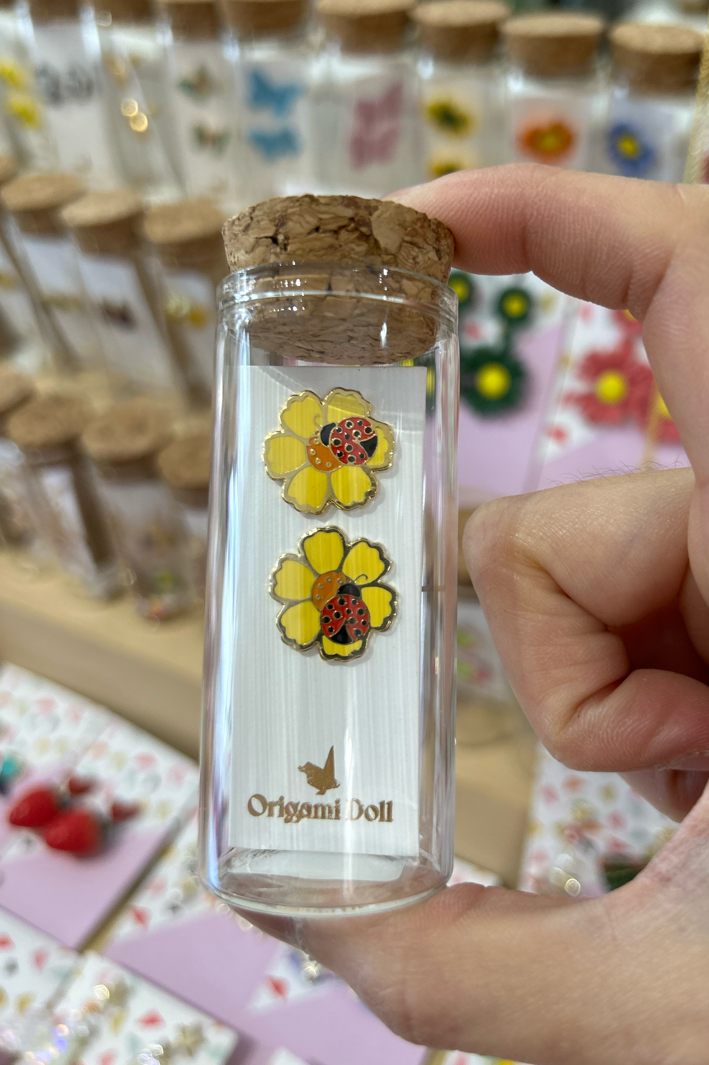 Ladybug and Flower Earring