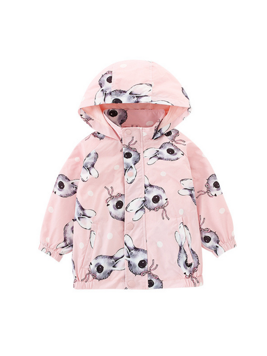 Rabbit pink raincoat windbreaker kids