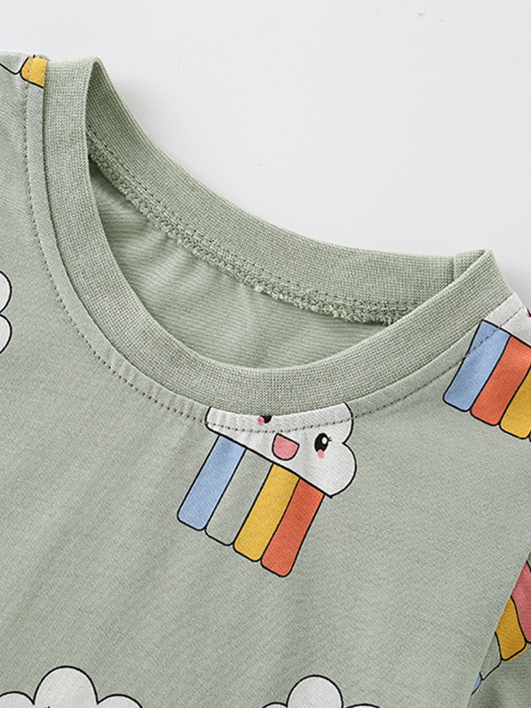 Kawaii rainbow kids tee