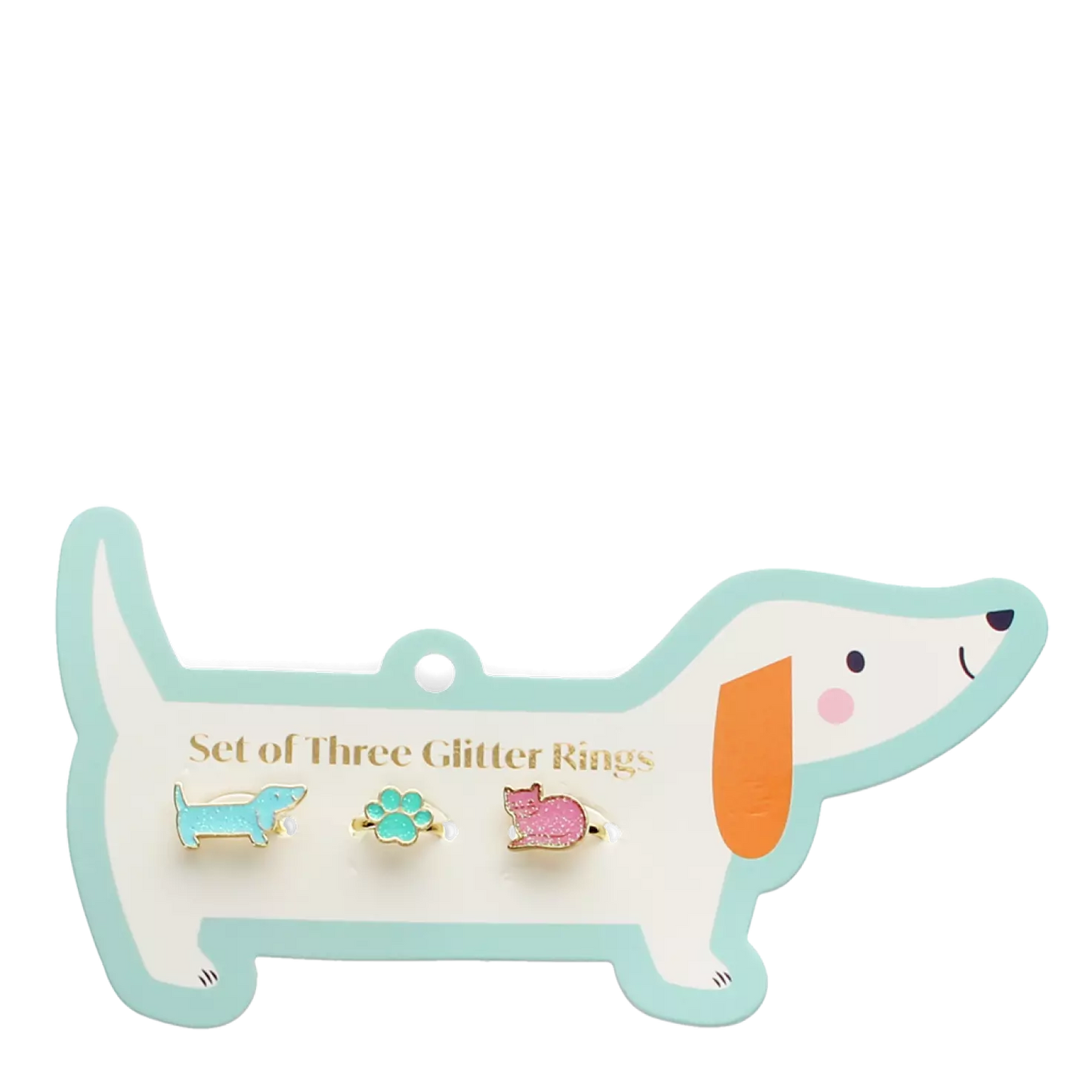 Rex Glitter rings (set of 3) - cat and dog