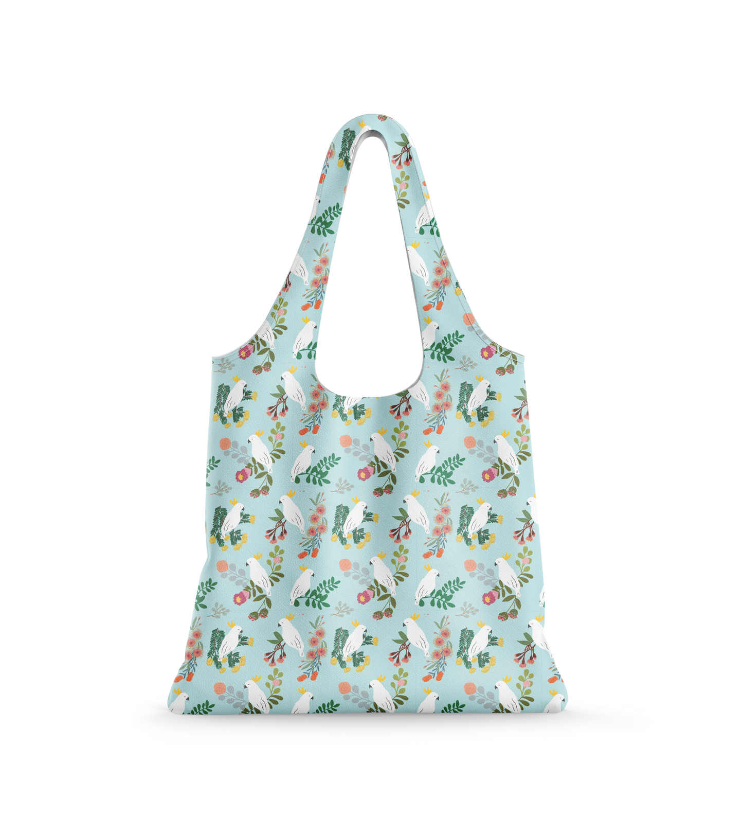 Reusable Shopping Bag – Cockatoo And Australian Native Floral by Suki McMaster