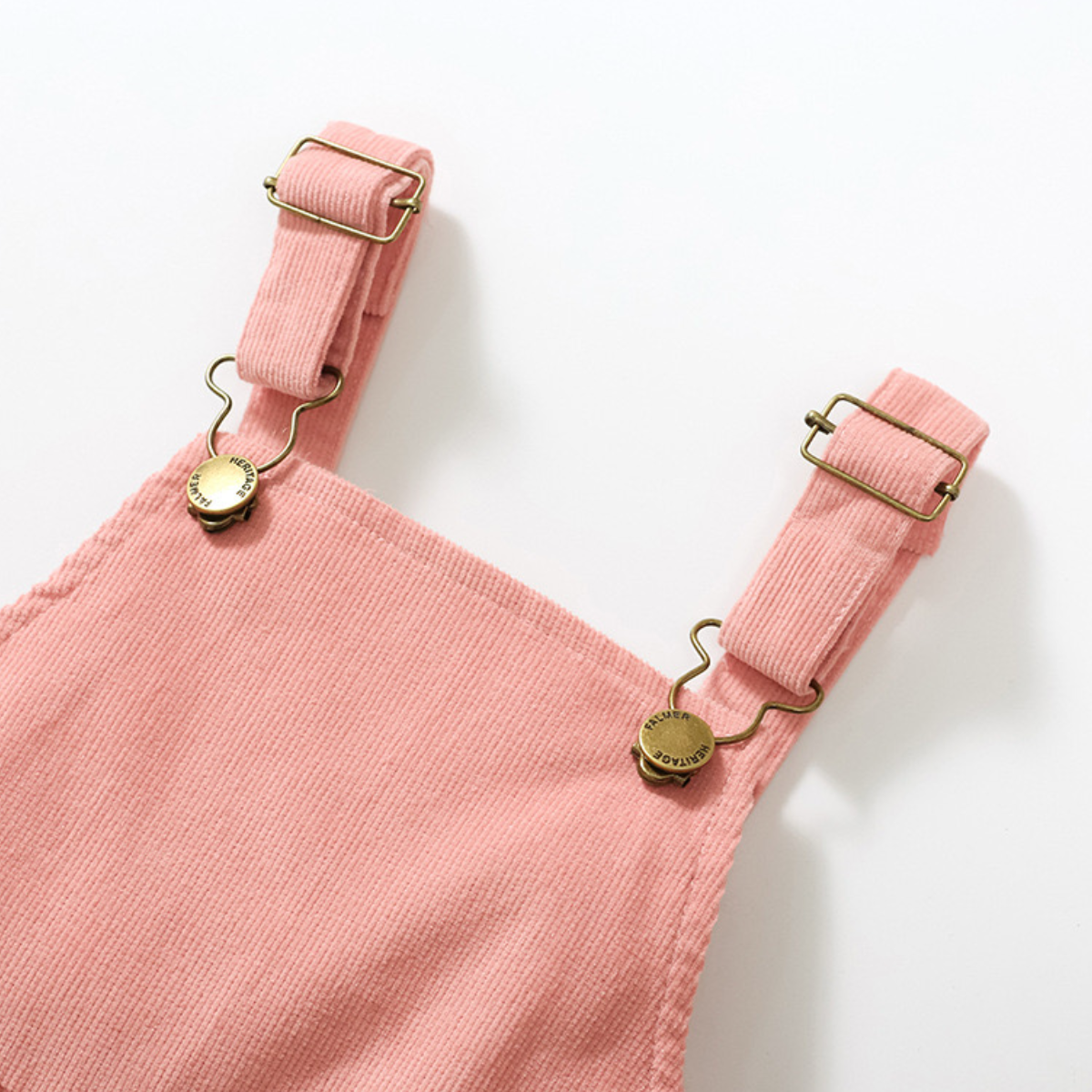 Pink floral embroidered overall dress