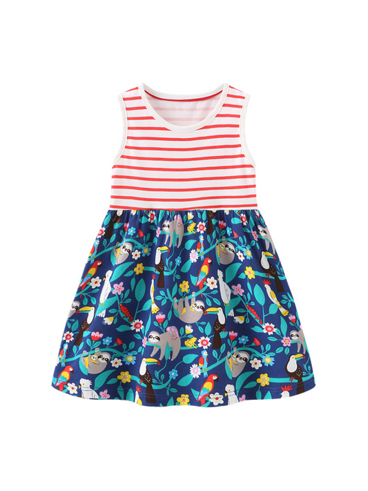 Sloth Jungle Dress (Size 4 & 6 years old ONLY)