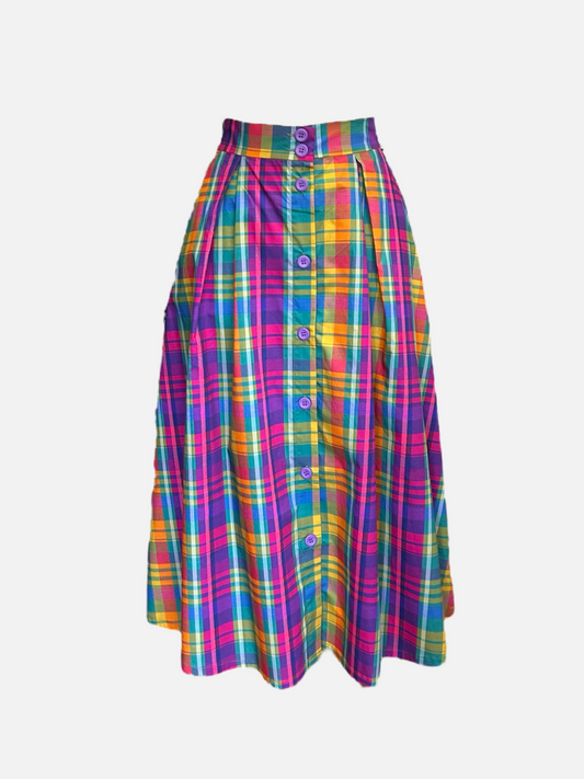 Ashley Skirt - rainbow plaid