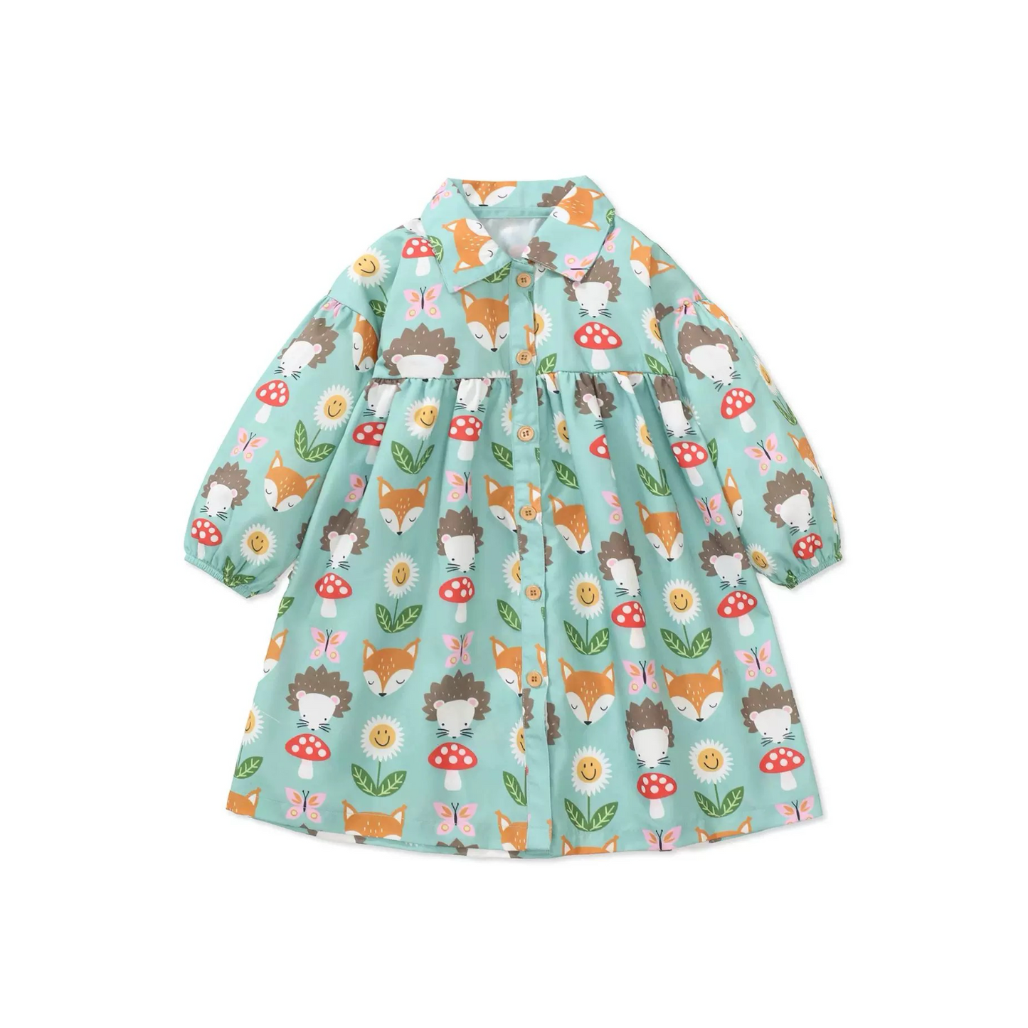 Autumn Fox and hedgehog dress
