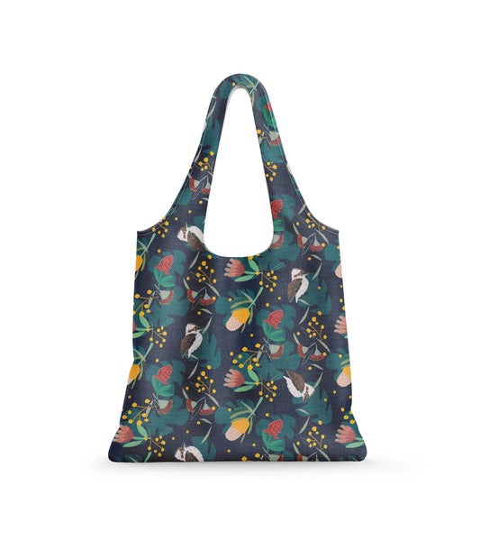 Reusable Shopping Bag – Floral Kookaburra Eco Tote by Suki McMaster